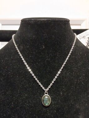 EverTrue Malagasy Labradorite 10.40 ctw Necklace in Stainless Steel 18 Inches